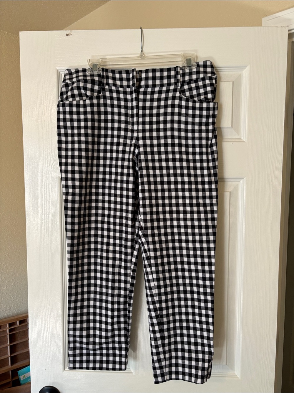 LOFT Black and White Gingham Pants